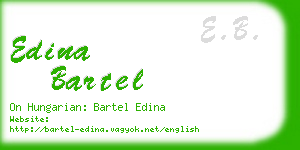 edina bartel business card